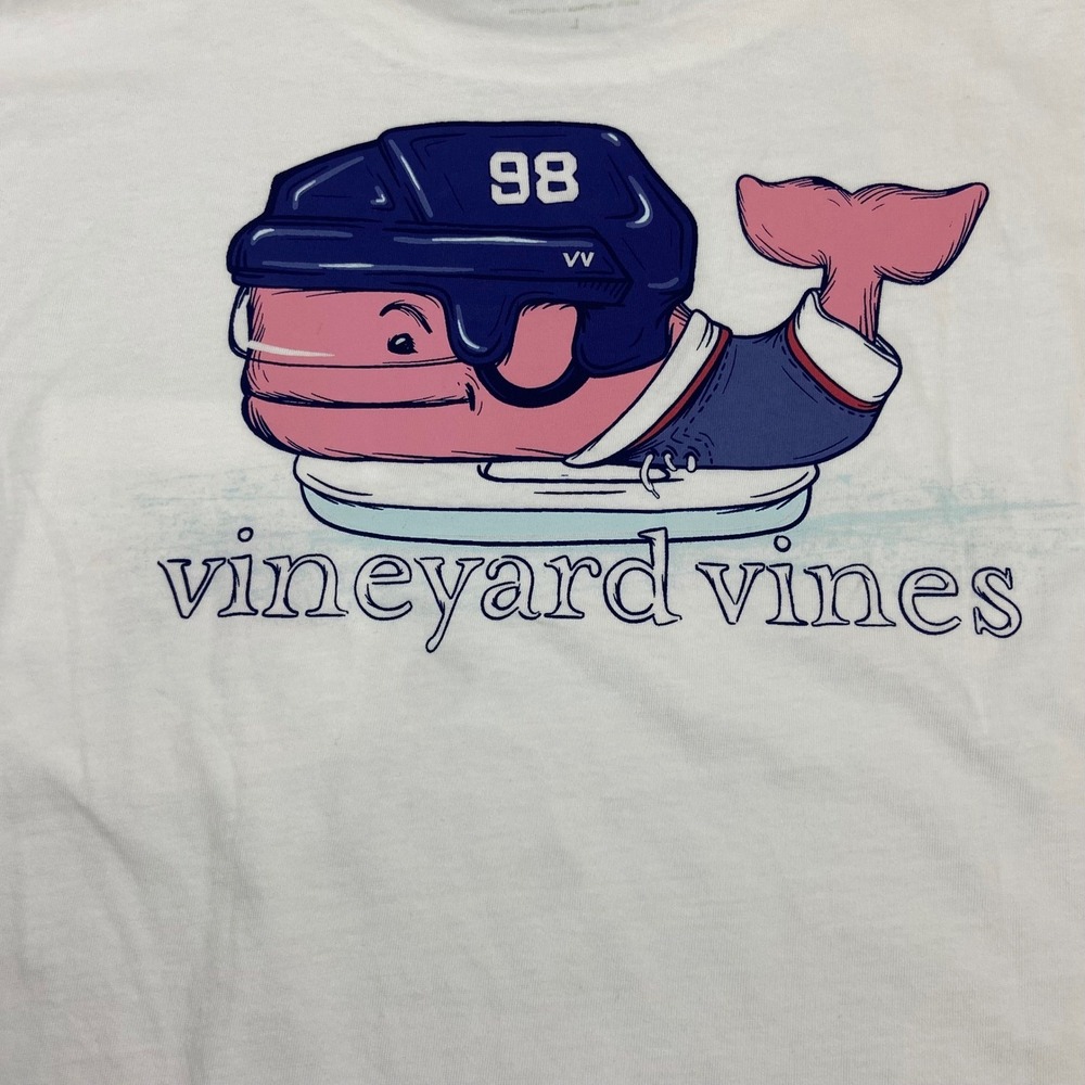 Vineyard Vines Mens‎ Large White Hockey Whale Long Sleeve Pocket T-Shirt NWOT